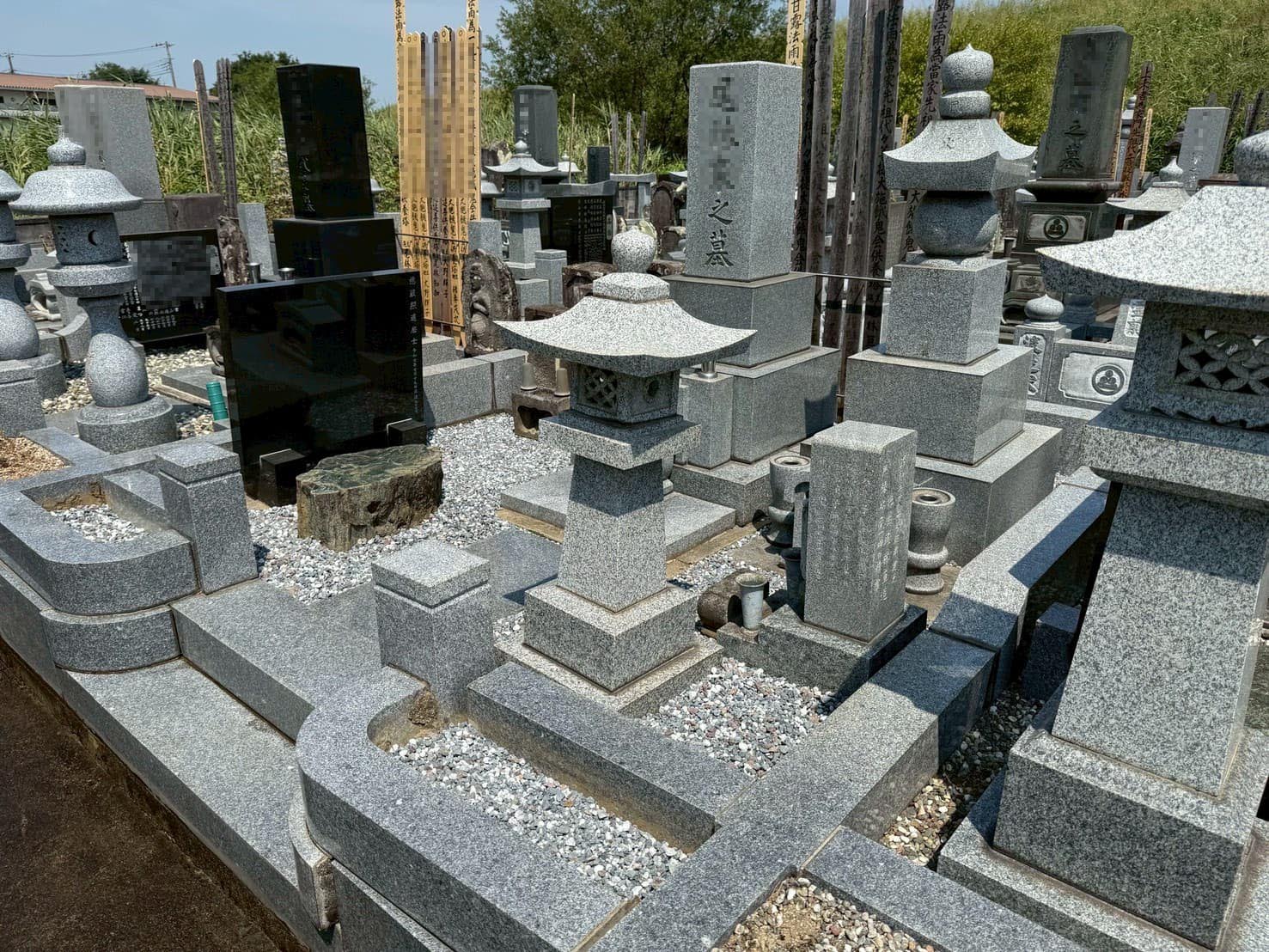 お墓の防草施工イメージ